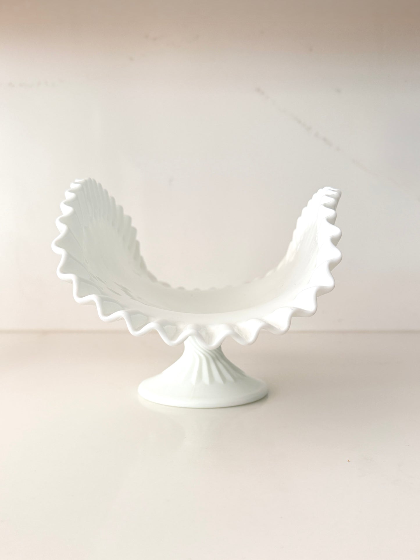 Vintage Fenton Hobnail Milk Glass Banana Boat