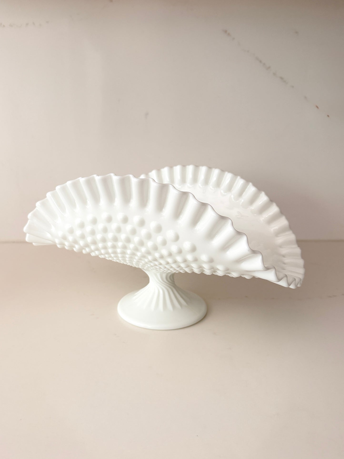 Vintage Fenton Hobnail Milk Glass Banana Boat
