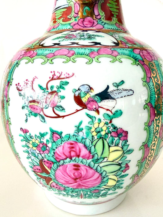 Vintage Rose Medallion Vase