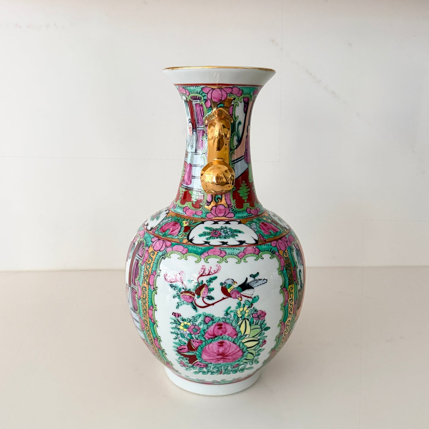 Vintage Rose Medallion Vase