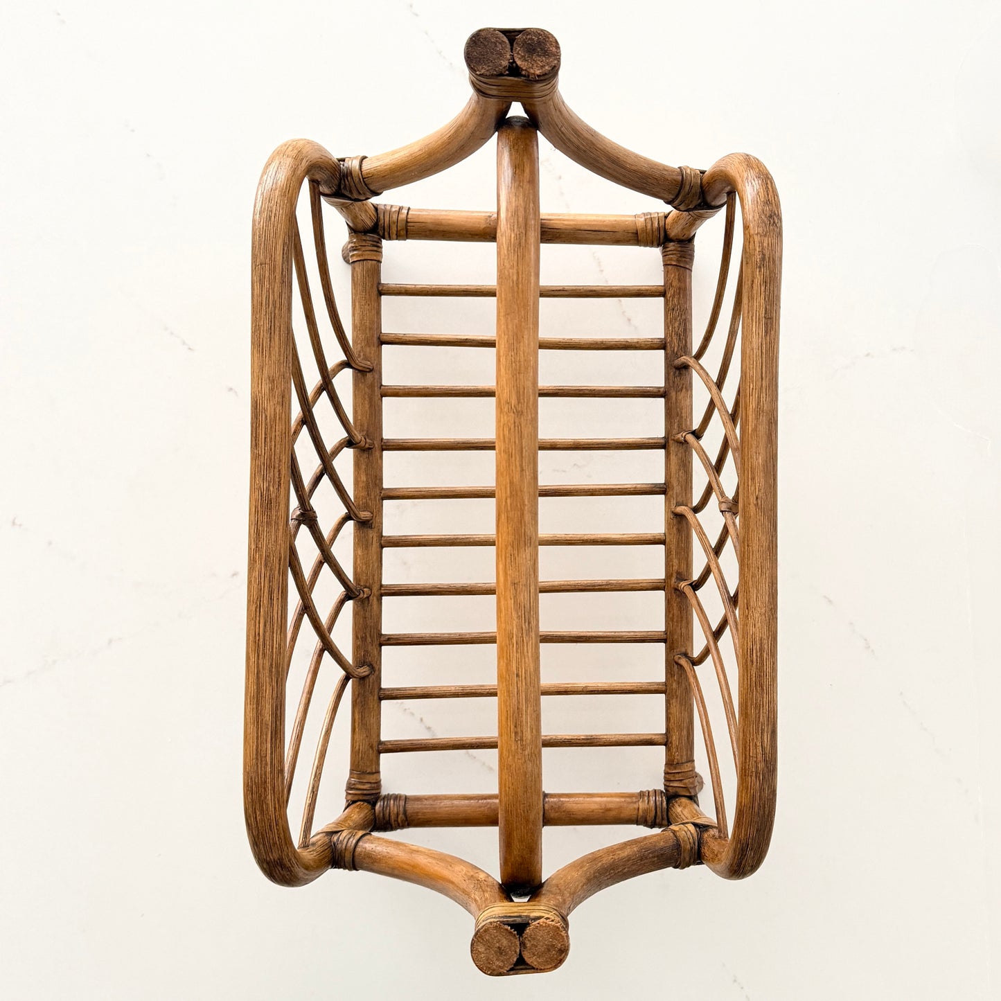 Vintage Rattan Bamboo Magazine Rack