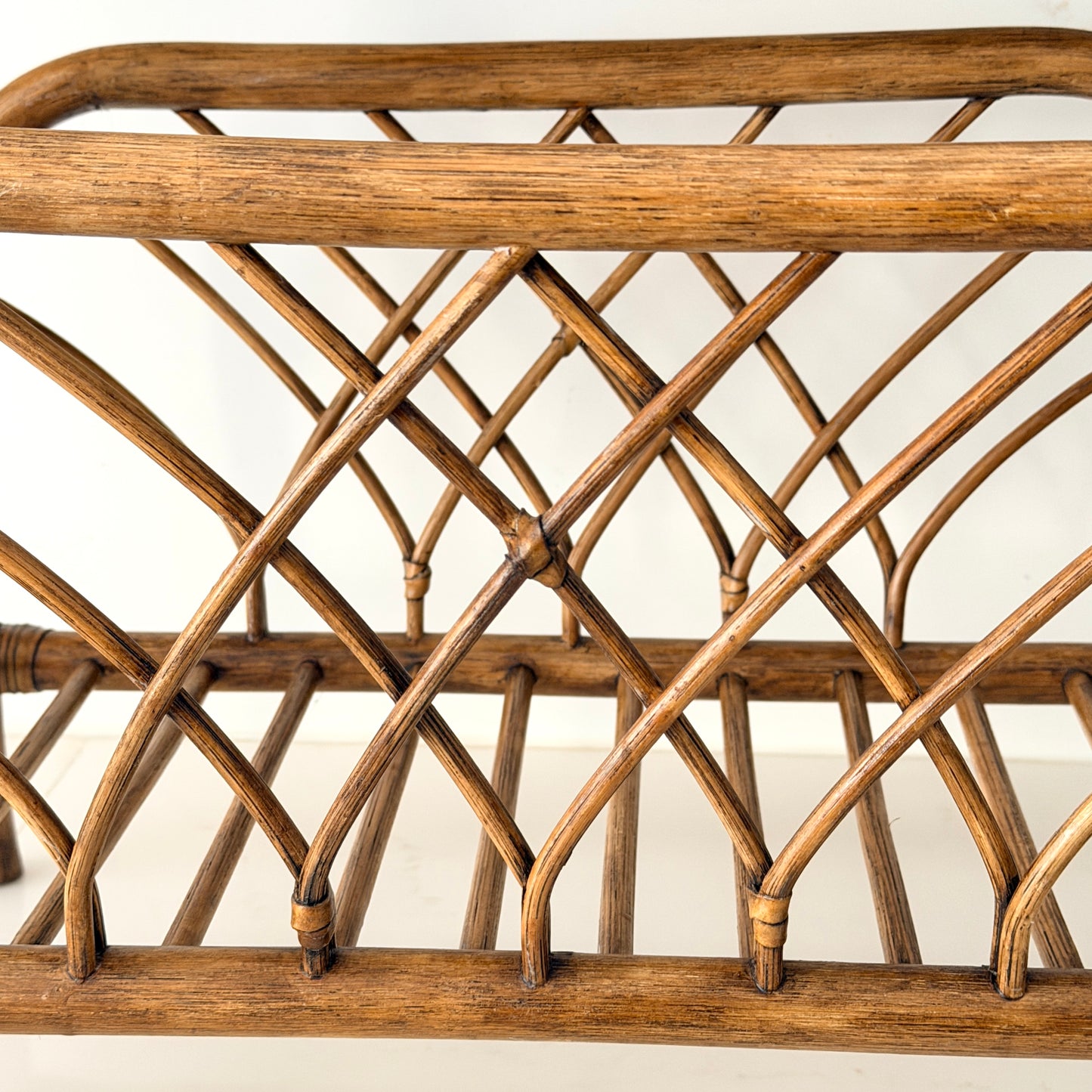 Vintage Rattan Bamboo Magazine Rack