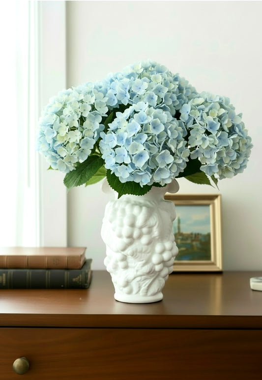 Vintage Grapevine Milk Glass Vase