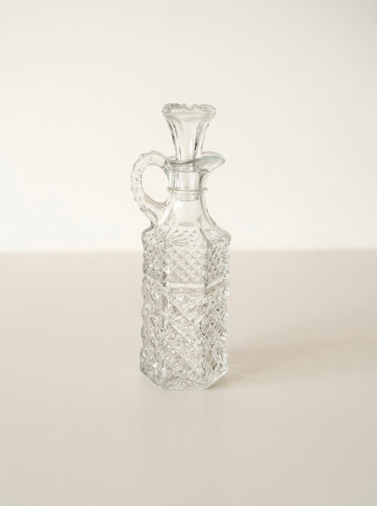 Vintage Anchor Hocking Pressed Glass Corked Cruet