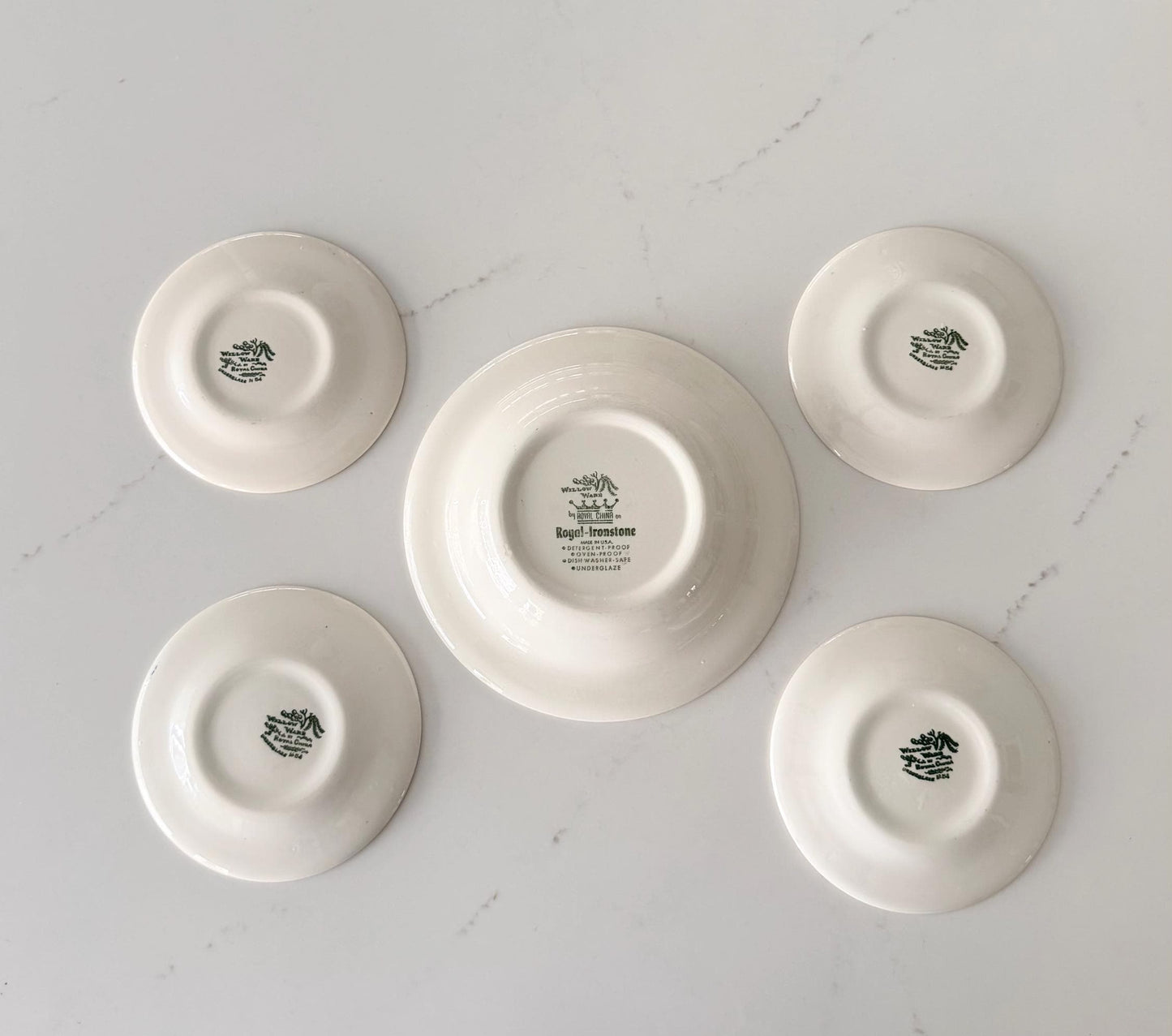 Vintage Royal China Blue Willow Set of 4 Saucer Plates