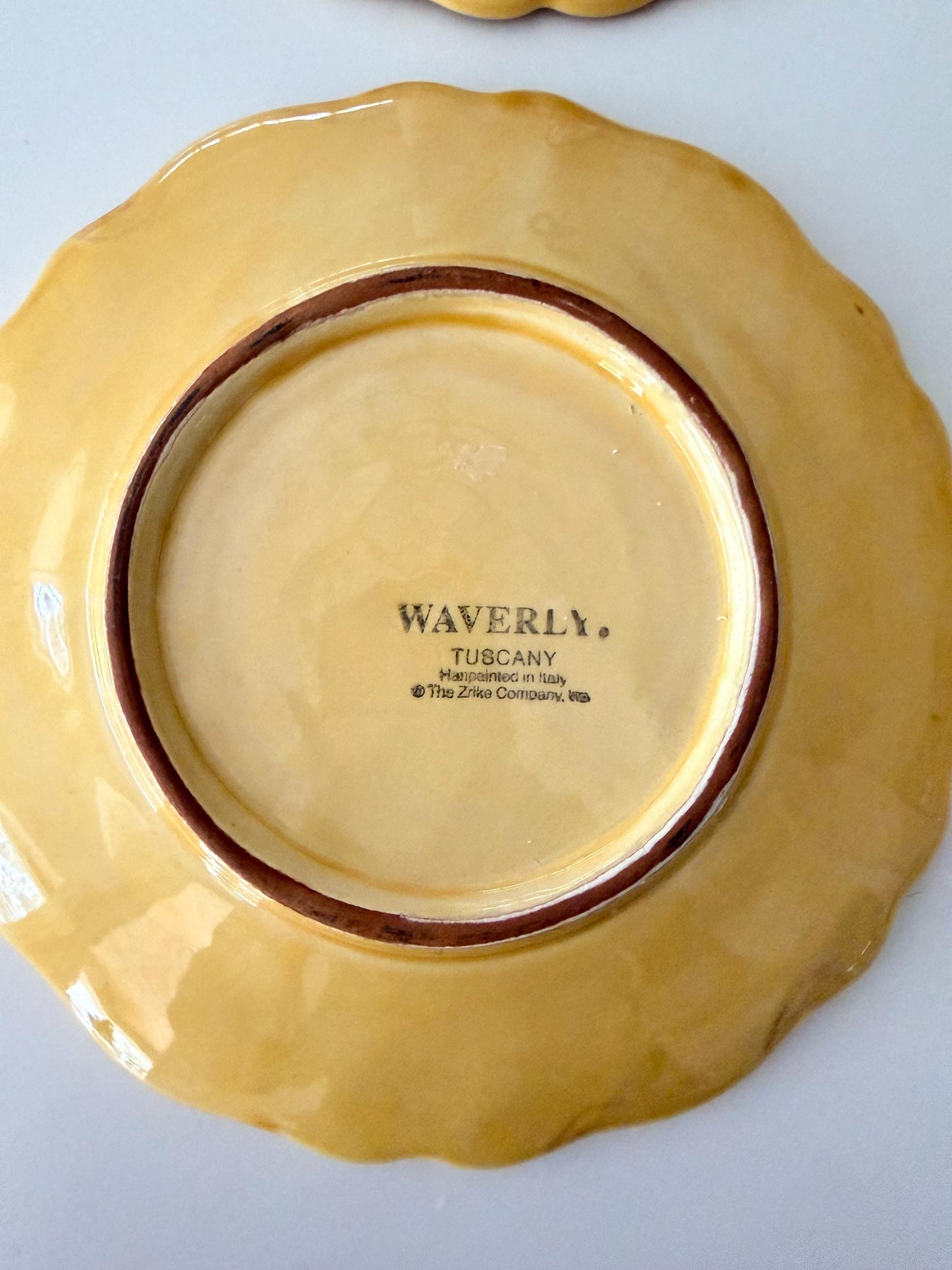 Vintage Waverly Yellow 8.5” Salad Plate