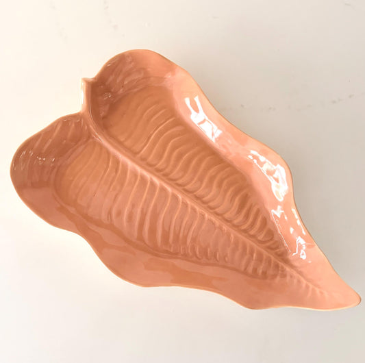 Vintage Catalina Pottery Palm Leaf Tray