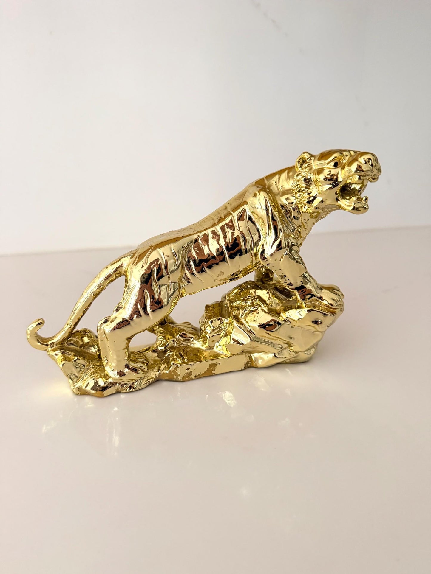 Vintage Feng Shui Gold Resin Tiger