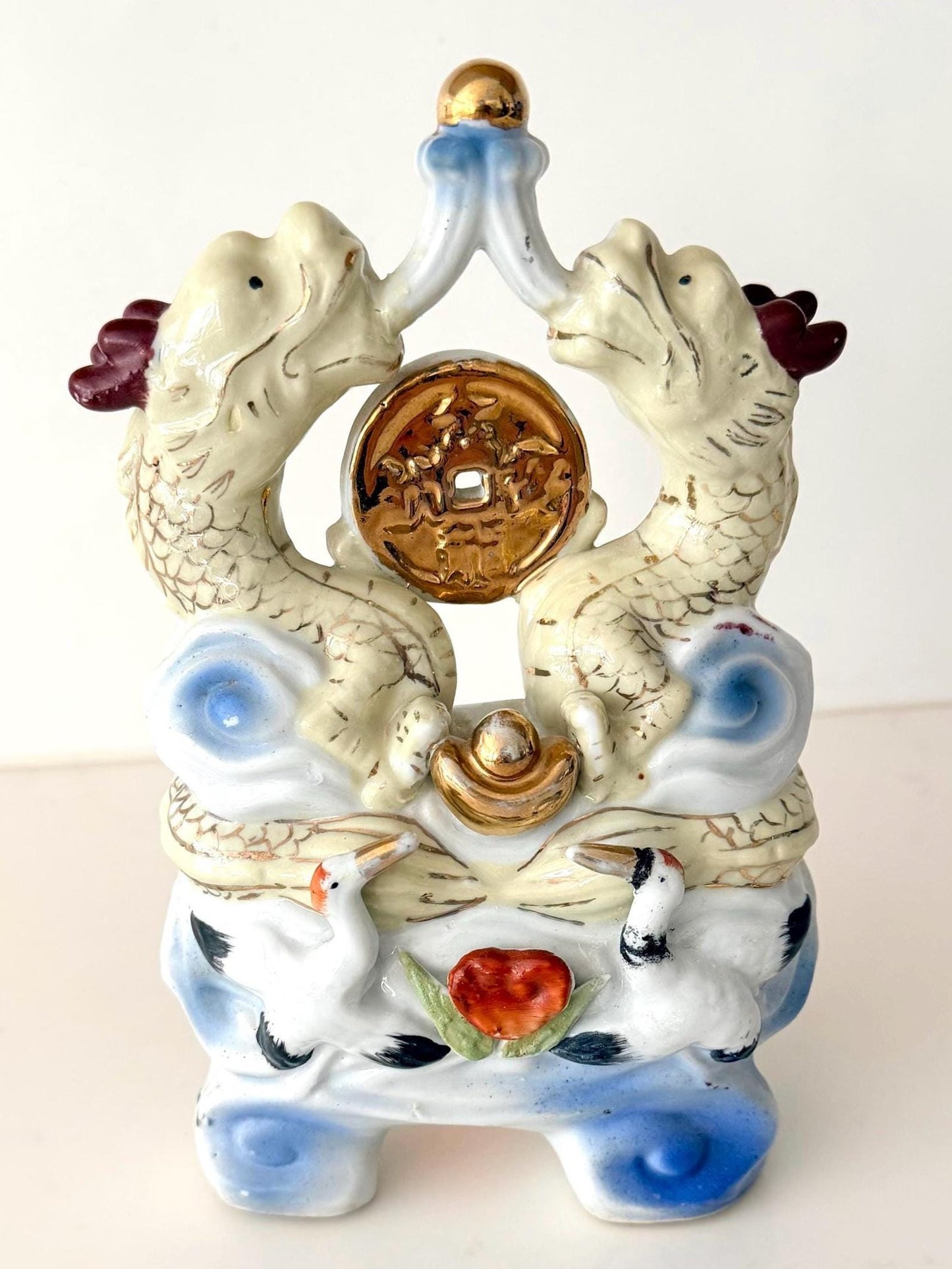 Vintage Chinese Porcelain Feng Shui Dragons