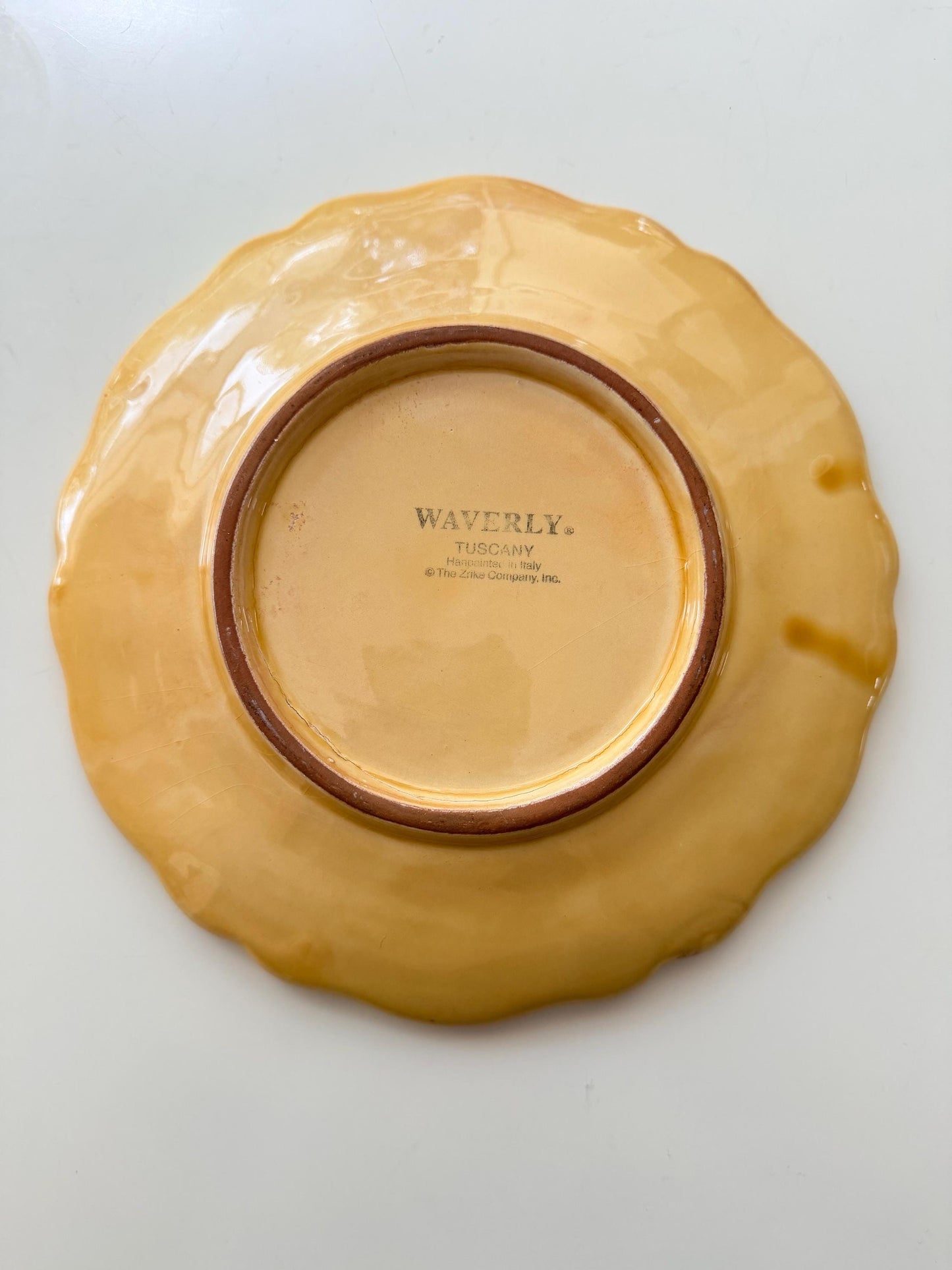 Vintage Waverly Yellow 8.5” Salad Plate