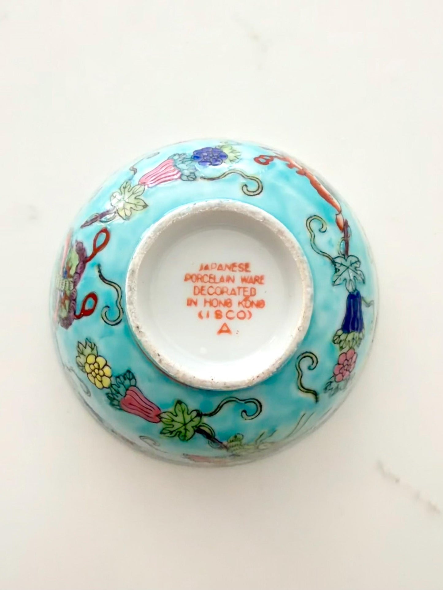Vintage Rose Canton Porcelain Footed Rice Bowl