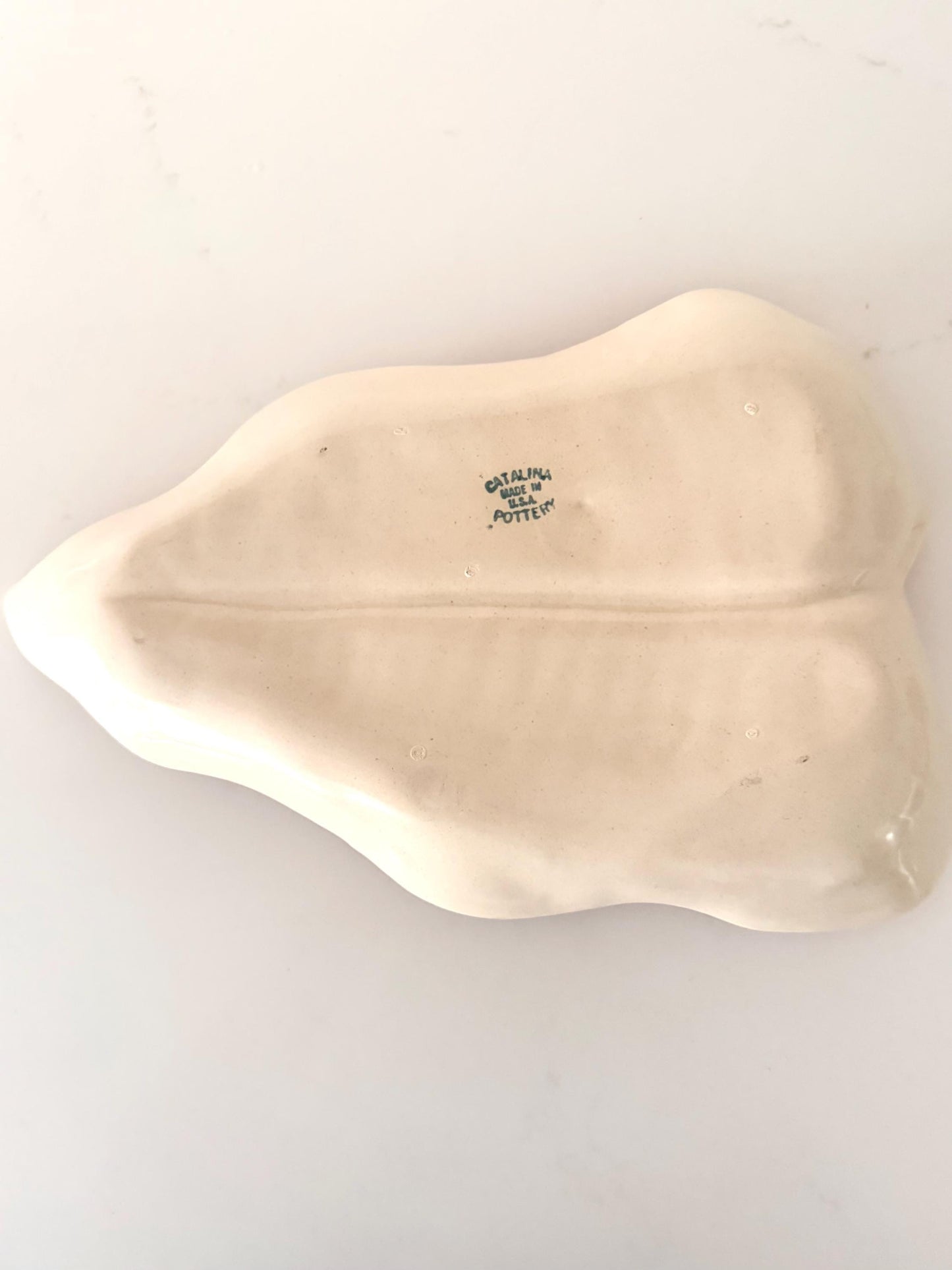 Vintage Catalina Pottery Palm Leaf Tray