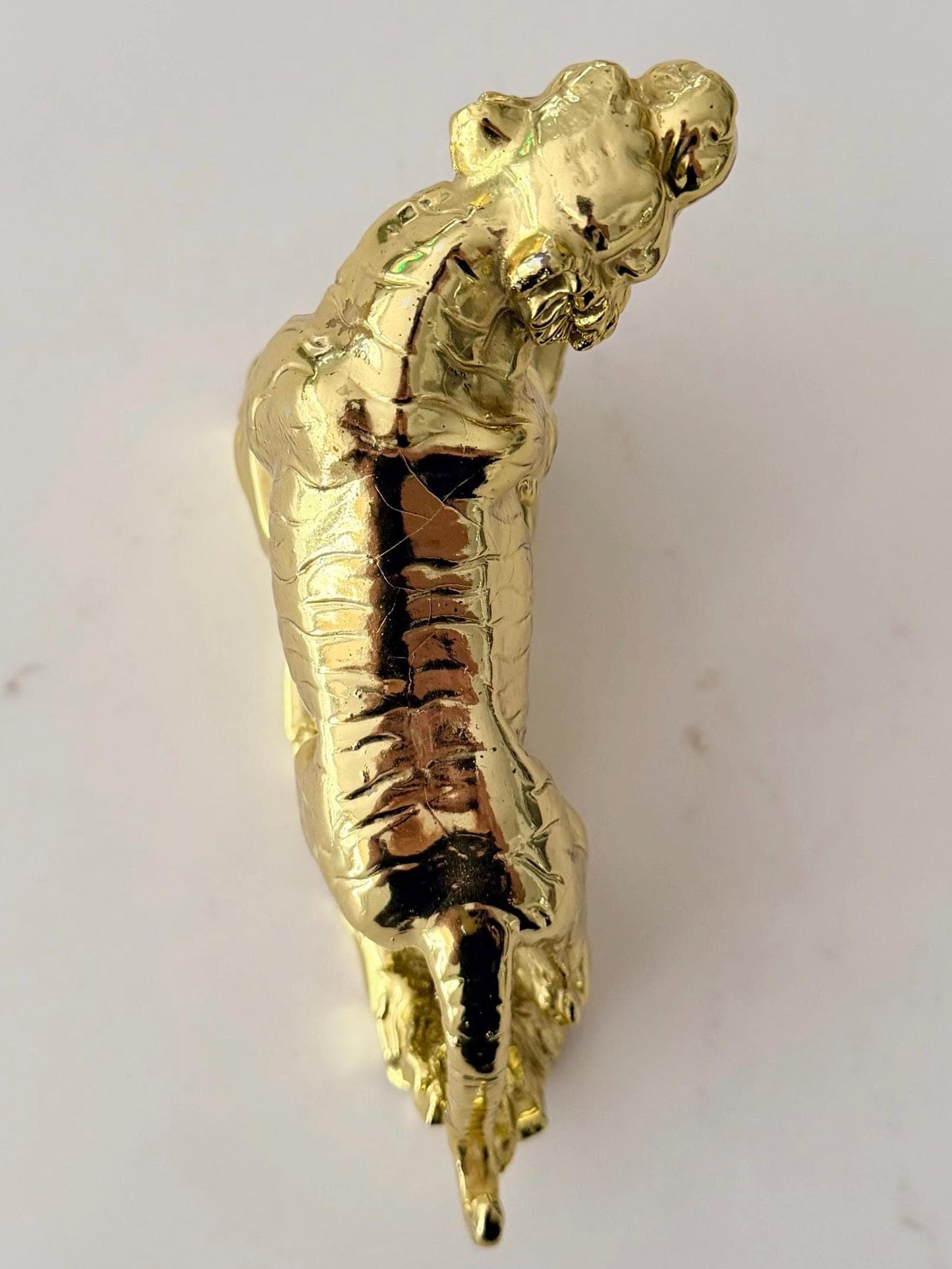 Vintage Feng Shui Gold Resin Tiger