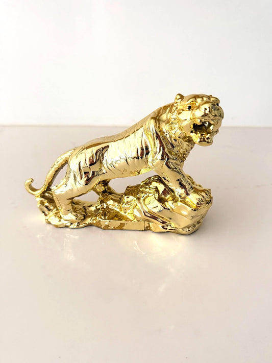 Vintage Feng Shui Gold Resin Tiger