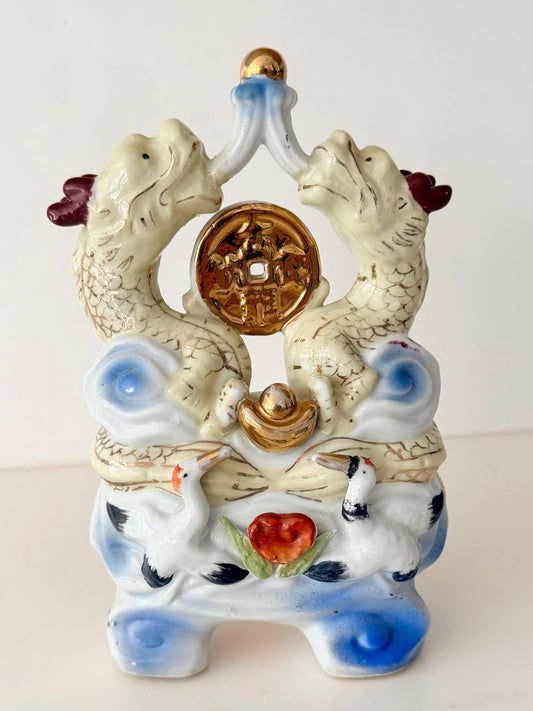 Vintage Chinese Porcelain Feng Shui Dragons
