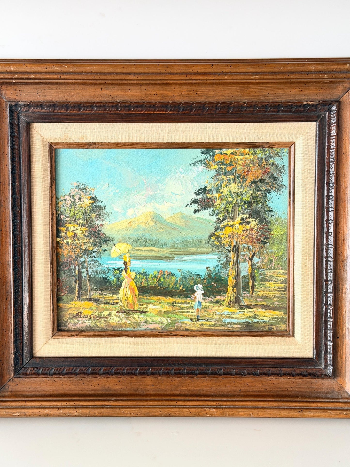 Vintage Framed Impressionist Oil Painting
