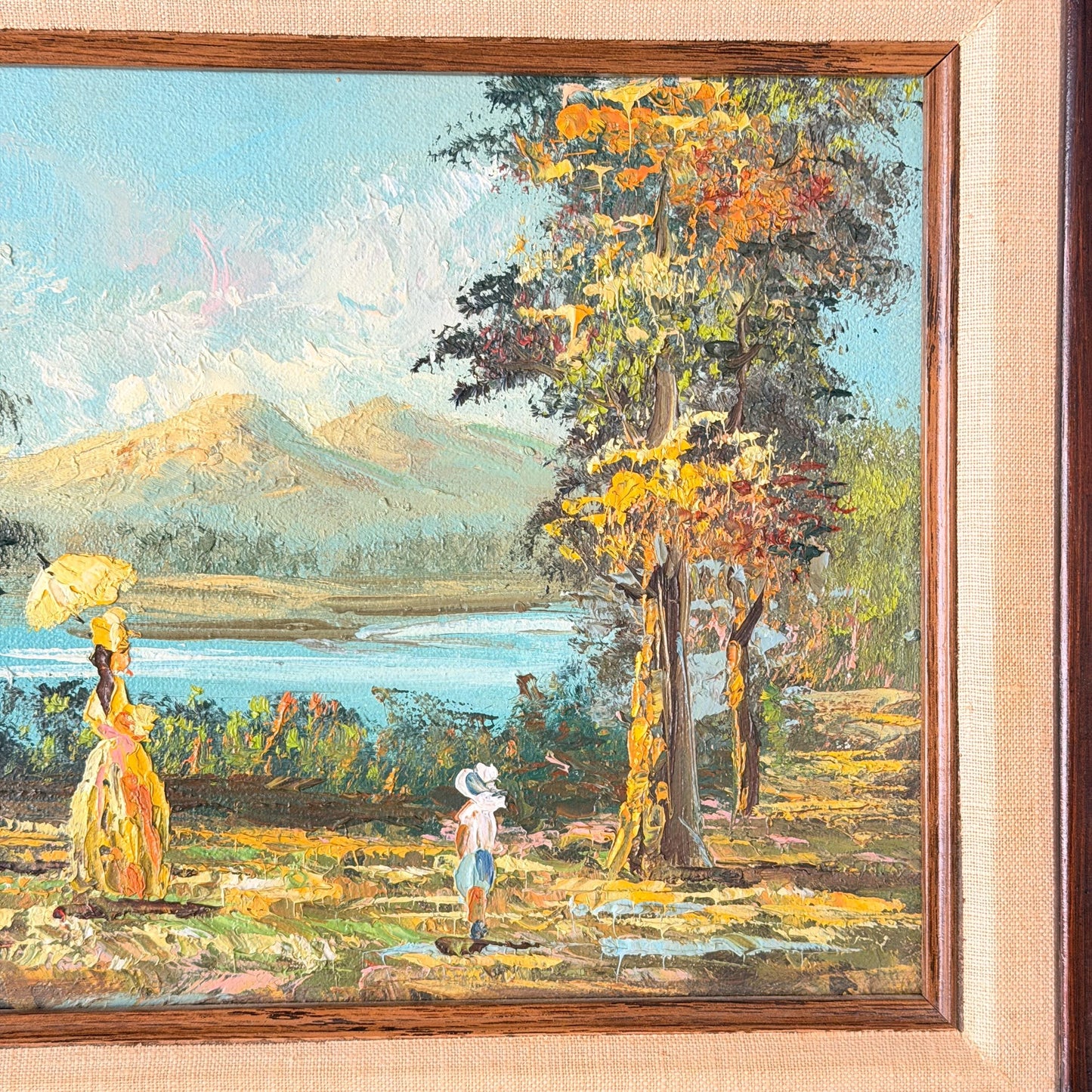 Vintage Framed Impressionist Oil Painting
