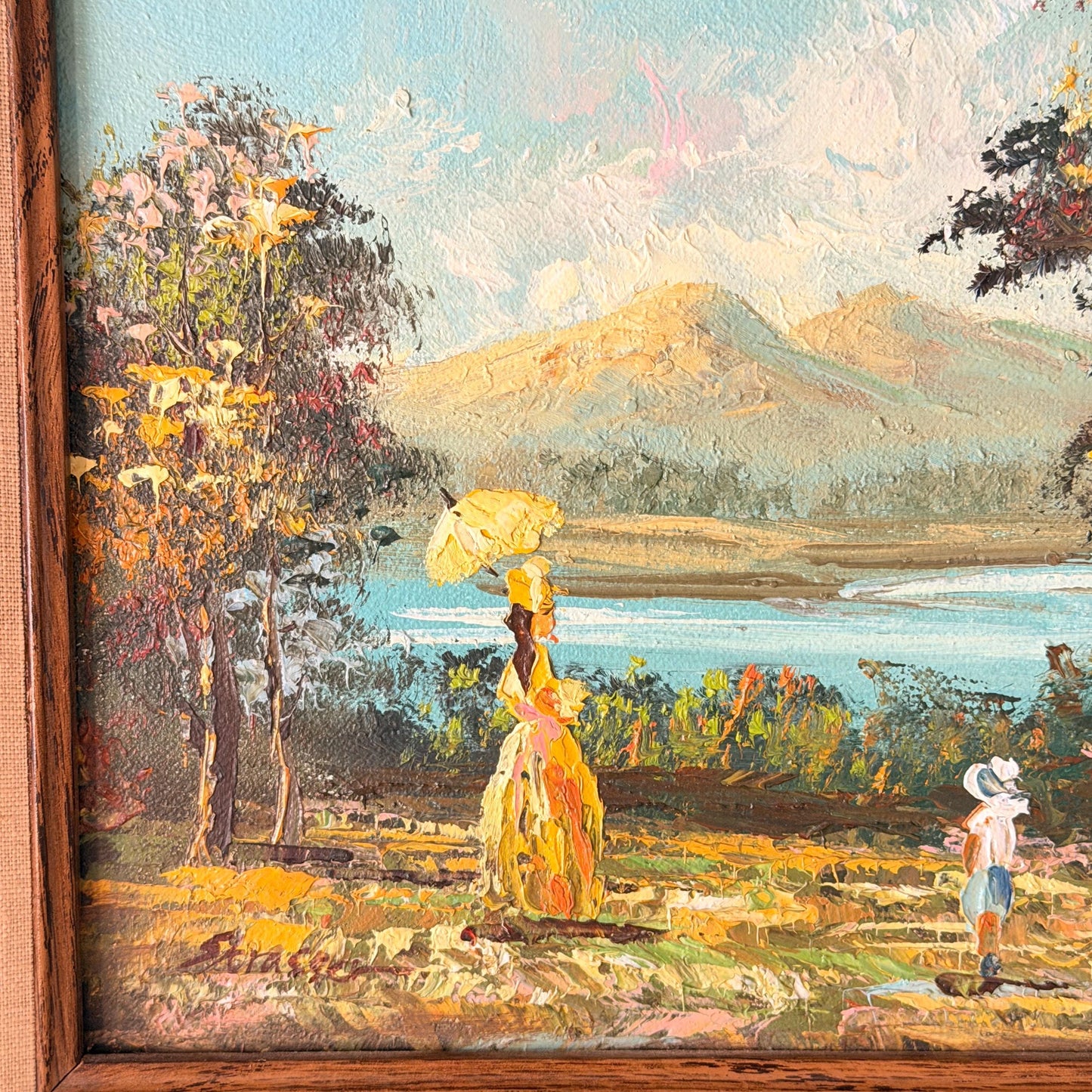 Vintage Framed Impressionist Oil Painting