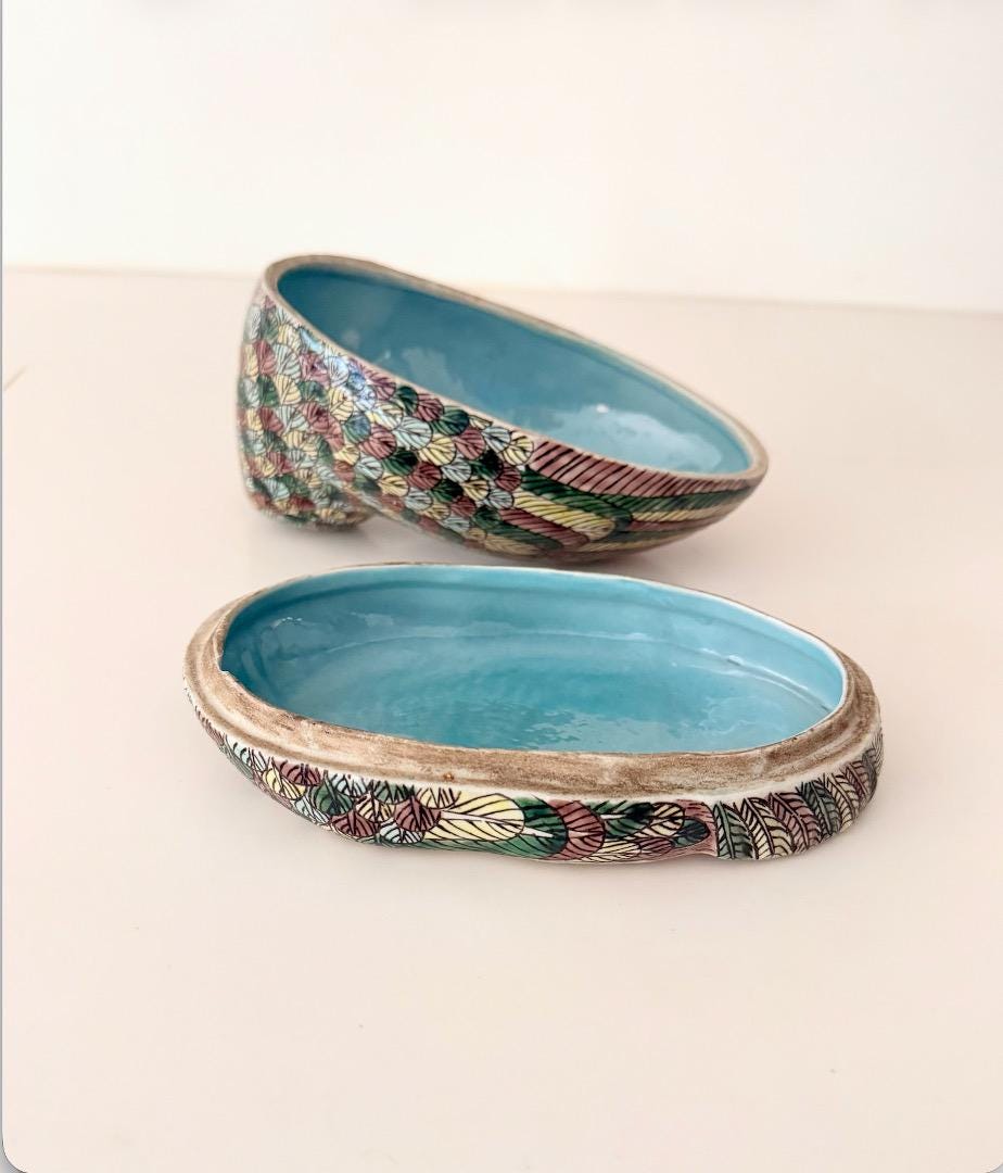 Vintage Chinese Famille Verte Quail Trinket Box
