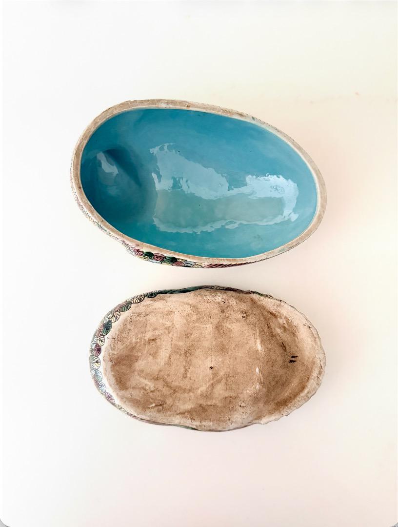 Vintage Chinese Famille Verte Quail Trinket Box