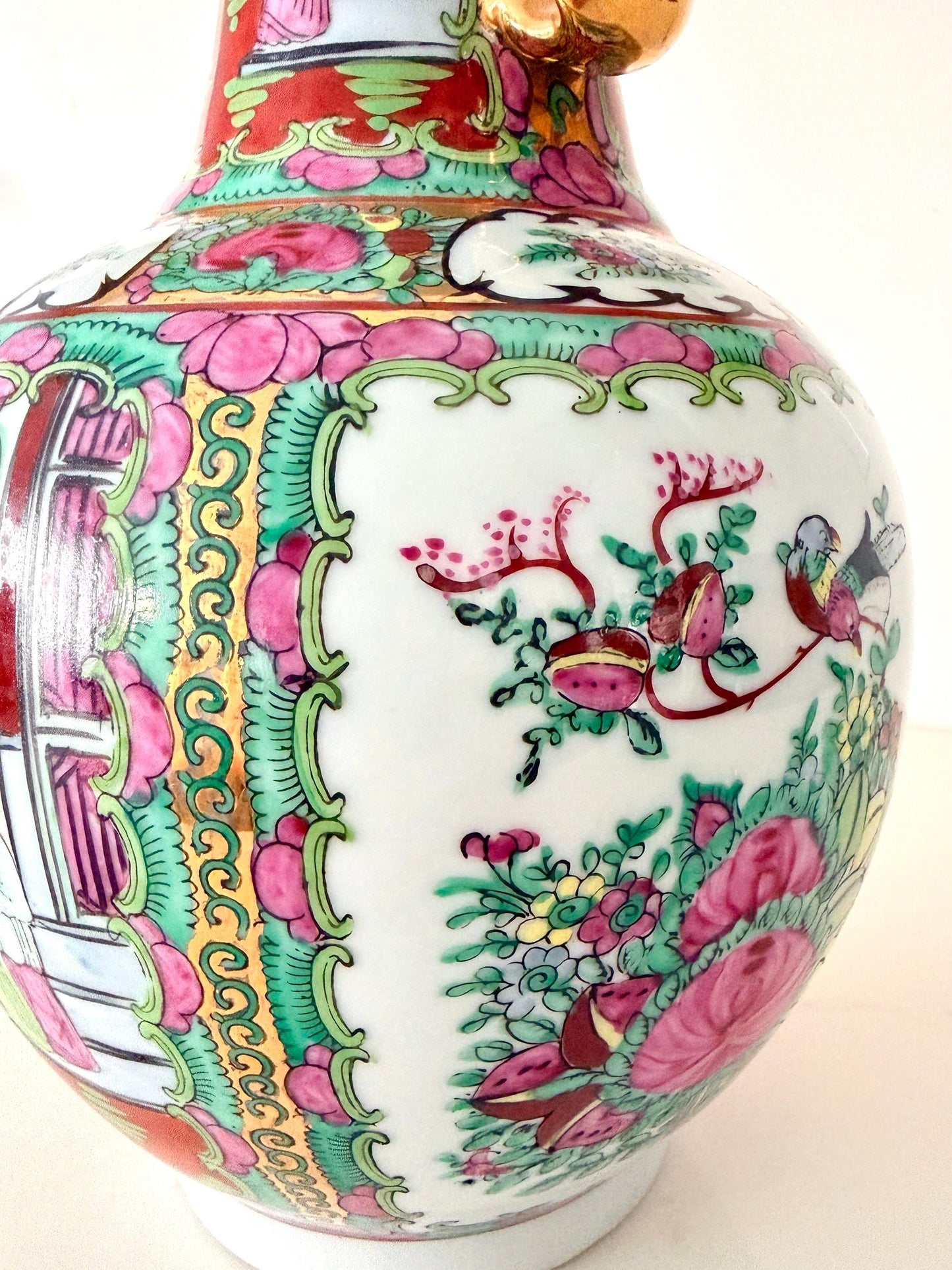 Vintage Rose Medallion Vase