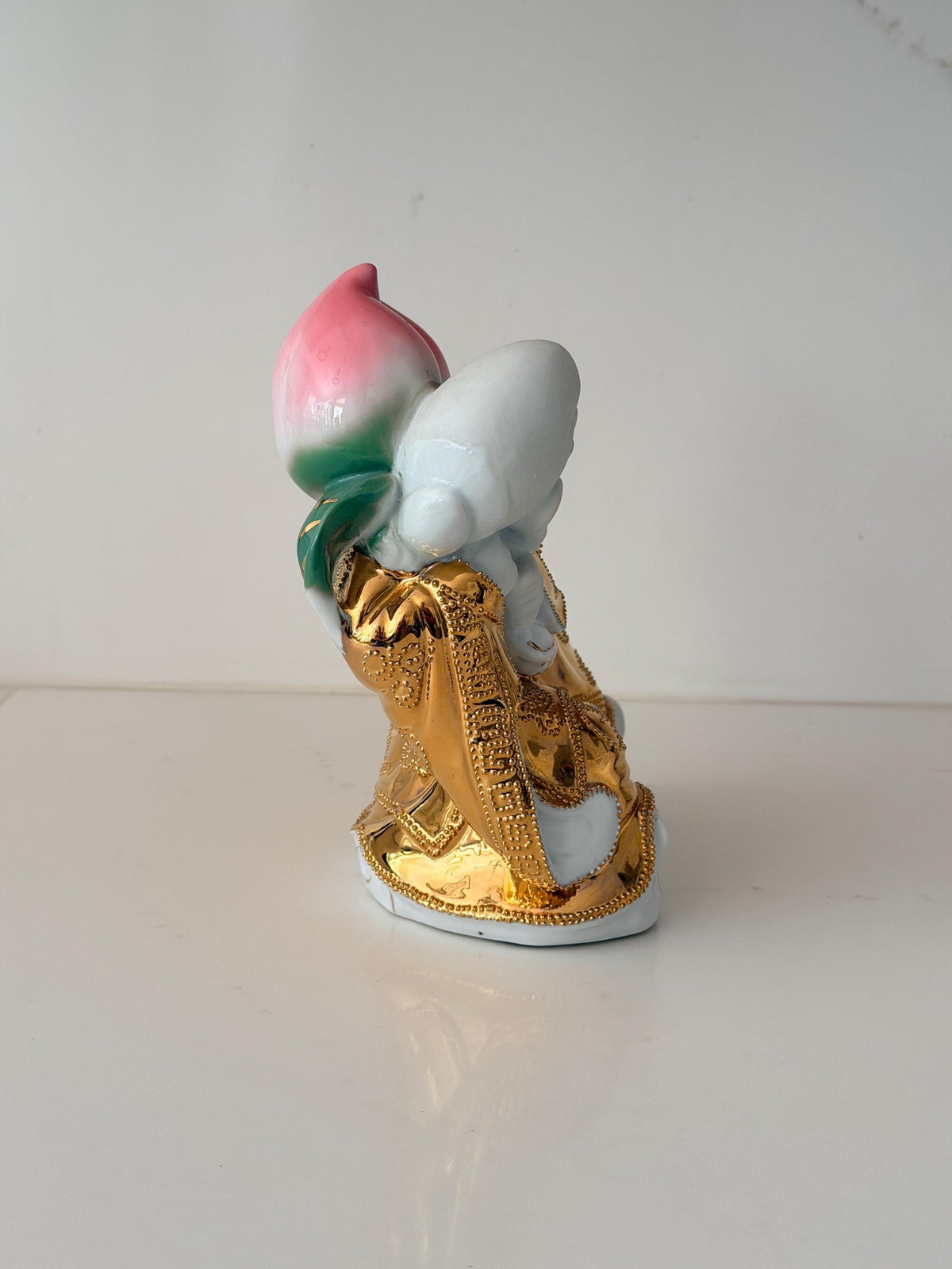 Vintage Porcelain Shou Lao Figurine with Peach