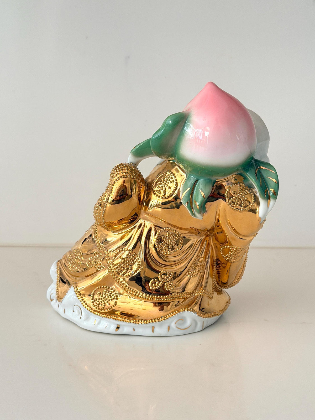 Vintage Porcelain Shou Lao Figurine with Peach