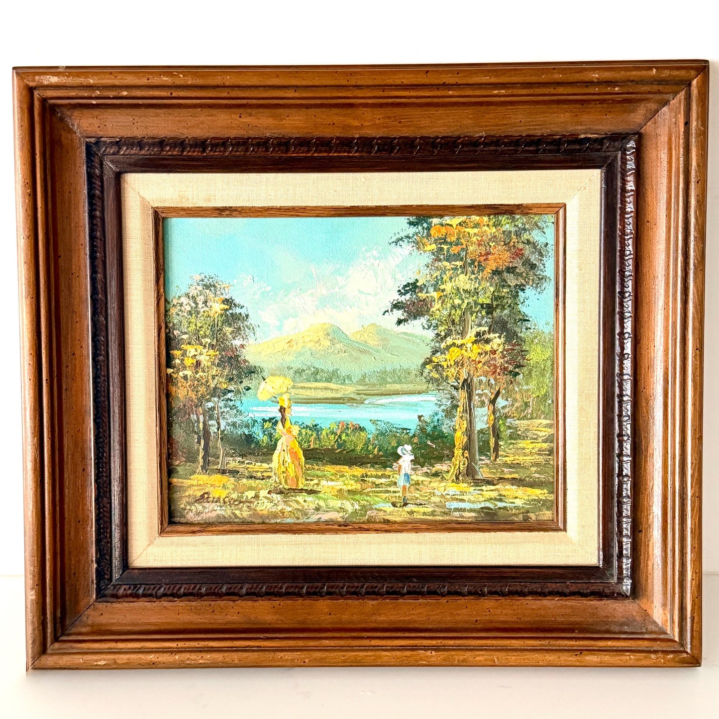 Vintage Framed Impressionist Oil Painting