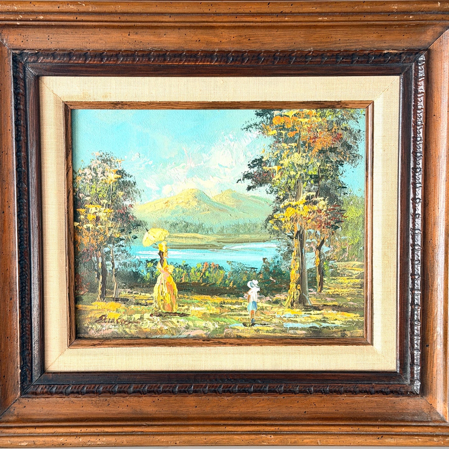 Vintage Framed Impressionist Oil Painting