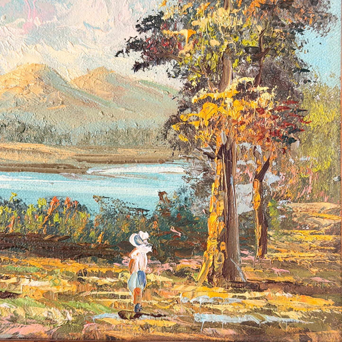 Vintage Framed Impressionist Oil Painting