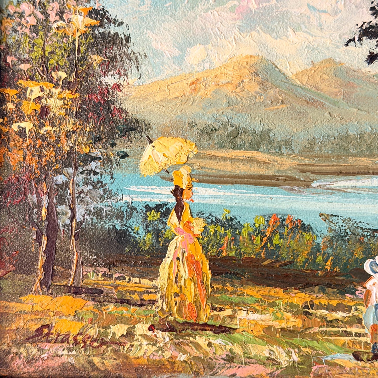 Vintage Framed Impressionist Oil Painting