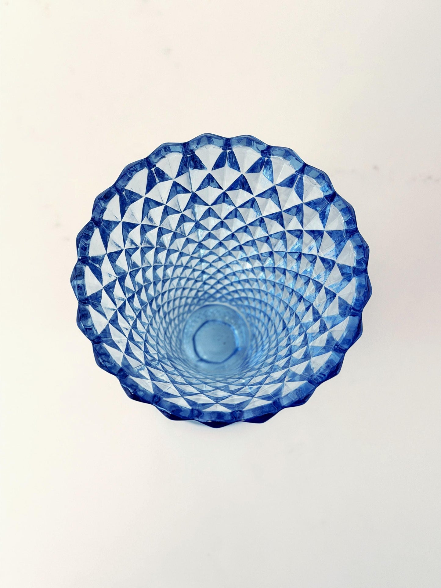 Vintage Indiana Blue Diamond Point Vase